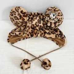 【ディズニーミニー　ヒョウ柄ファンキャップ】ぬいぐるみ付き　平成レトロ