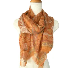 ETRO エトロ 大判スカーフ ストール シアー 透け感  ペイズリー柄 シルク イタリア製