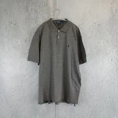 POLO by Ralph Lauren ポロ ラルフローレン半袖 ボーダー ポロシャツ メンズ XL グレー□〇