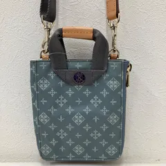 7497　russet　ラシット　ハンドバッグ　 2way　ショルダーバッグ　ORIGAMIシリーズ　 モノグラム　総柄　ナイロン　レザー　 水色系　レディース