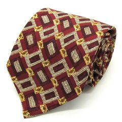 レノマ ブランド ネクタイ 格子柄 シルク イタリア製 未使用タグ付 PO メンズ ワインレッド renoma