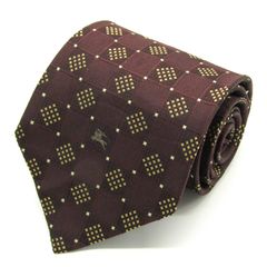 バーバリーロンドン ブランド ネクタイ ホースマーク チェック シルク 日本製 未使用タグ付 PO メンズ ブラウン BURBERRY LONDON