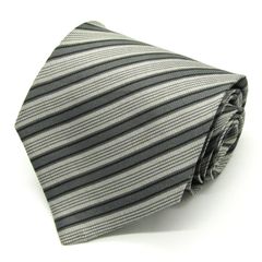 ジョルジオアルマーニ ブランド ネクタイ ストライプ柄 グラデーション イタリア製 PO メンズ グレー GIORGIO ARMANI 【中古】