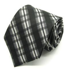 カルバンクライン ブランド ネクタイ ストライプ柄 チェック柄 格子柄 シルク PO メンズ ブラック Calvin klein 【中古】