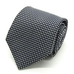 チェスターバリー ブランド ネクタイ サビルロウ 格子柄 小紋柄 シルク 日本製 PO メンズ ネイビー CHESTER BARRIE 【中古】