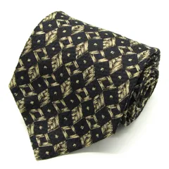 コムサデモードメン ブランド ネクタイ ドット 小紋柄 ダイヤ柄 シルク 日本製 PO メンズ ブラック COMME CA DU MODE 【中古】