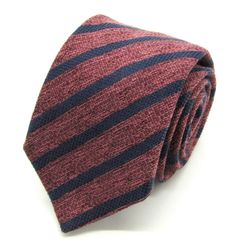 ビームスハート ブランド ネクタイ ストライプ柄 ダブルストライプ ウール シルク イタリア製 PO メンズ ネイビー BEAMS HEART 【中古】