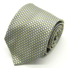 ダックス ブランド ネクタイ スクエア柄 格子柄 シルク 日本製 PO メンズ イエロー DAKS 【中古】