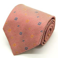 ダーバン ブランド ネクタイ ドット 小紋柄 格子柄 シルク PO メンズ ピンク Durban 【中古】