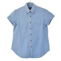【RALPHLAUREN】デニム ポニー刺繍 ボタンダウン オックスフォードシャツ半袖シャツ
