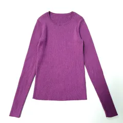 【Spick & Span／スピックアンドスパン】 リブニット クルーネック パープル系 フリーサイズ