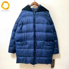 #wnc ラピーヌ LAPINE Manila Grase ダウンコート 46 青系 黒 ナイロン フード 大きいサイズ タグ付き 美品 レディース [953711]