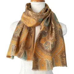 ETRO エトロ 大判スカーフ ストール マフラー ペイズリー柄 美品 ウール シルク イタリア製