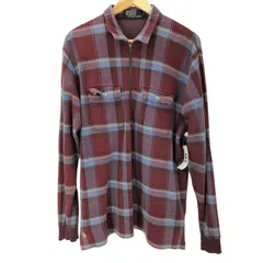 ポロバイラルフローレン Polo by RALPH LAUREN 90S マドラスチェック ハーフジップ プルオーバー シャツ 裾ポニー 刺繍 メンズ import：L 