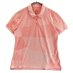 サイズ：XXL NIKE GOLF ナイキゴルフ  半袖ポロシャツ チェック×ボーダー柄 オレンジ系 [240101565103] ゴルフウェア レディース ストスト
