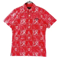 サイズ：M CALLAWAY キャロウェイ  半袖ポロシャツ ボタンダウン 総柄 レッド系 [240101576674] ゴルフウェア メンズ ストスト