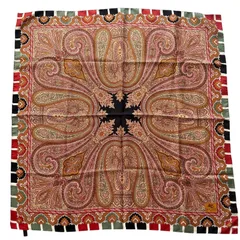 ETRO エトロ 大判 スカーフ ストール 美品 ペイズリー柄 シルク イタリア製