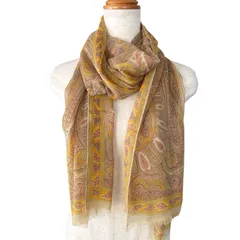 ETRO エトロ 大判スカーフ ストール シアー 透け感 シルク イタリア製 ペイズリー柄