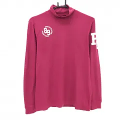 【美品】パーリーゲイツ 長袖ハイネックシャツ ボルドー ストレッチ ロゴオフホワイト メンズ 4(M) ゴルフウェア PEARLY GATES