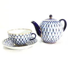 ロモノーソフ LOMONOSOV コバルトネット ポット クリーマー セット ロモノーソフ LOMONOSOV コバルトネット ポット クリーマー セット