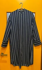 【H2-29】△ iCB　2サイズ　ワンピース　紺色/白色　ストライプ柄