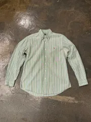 ポロ ラルフローレン ストライプ シャツ グリーン M