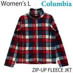 【USED／ウィメンズL】COLUMBIA INTERCHANGE ジップアップ フリースジャケット チェック／レッド