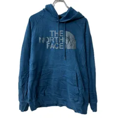 メキシコ製 THE NORTH FACE プリントスウェット パーカー レディース L ブルー系 ノースフェイス フーディー ラグラン 秋物 a712-6406