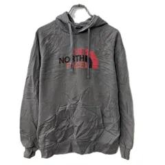メキシコ製 THE NORTH FACE プリントスウェット パーカー レディース S グレー ノースフェイス フーディー ラグラン 秋物 a712-6409