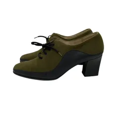 ☆EM1257 Salvatore Ferragamo カーキ スエード ショートブーツ ANDERA 0175520 サイズ6 23.5cmのサムネイル
