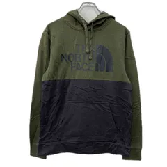 THE NORTH FACE プリントスウェット パーカー M カーキ ブラック ザノースフェイス プルオーバー ビッグプリント 秋物 a712-6429
