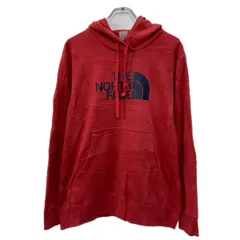 THE NORTH FACE プリントスウェット パーカー M レッド ブラック ザノースフェイス プルオーバー ビッグプリント 秋物 a712-6434