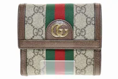 グッチ GUCCI OPHIDIA GG フレンチフラップウォレット 523173 オフィディア シェリーライン 財布 二つ折り 【ブランド古着ベクトル】【中古】☆AA★▲■241123