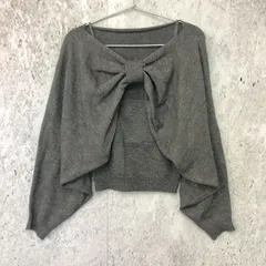 mily bilet ミウィビレット マルチ way リボン ボレロ ニット アンサンブル チャコールグレー Mサイズ ◇〇☆