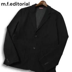 m.f.editorial タカキュー 通年 ストレッチ★ レーヨン ストライプ テーラード ジャケット Sz.M メンズ 黒のサムネイル