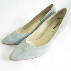 オデットエオディール Odette e Odile アローズ パンプス ミドルヒール スエード ポインテッドトゥ 23 ブルーグリーン系 2sa7103