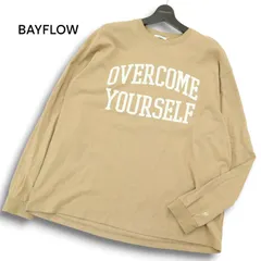 24SS★ BAYFLOW ベイフロー 通年 プリント★ GOODDAY カラー 長袖 カットソー ロンTシャツ Sz.4 メンズ ベージュ