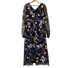 グレースコンチネンタル　花柄ジャガード　配色襟付きワンピース　黒白　38 ⭐︎ グレースコンチネンタル 花柄ジャガード 配色襟付きワンピース 黒白 38