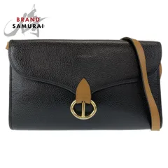 Christian Dior クリスチャンディオール ヴィンテージ ブラック 黒 ゴールド金具 レザー ショルダーバッグ ポシェット レディース 503829【中古】