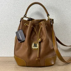 タグ付き未使用　LANCEL ランセル 巾着 バッグ バケツ型 2WAY ハンドバッグ ショルダーバッグ レザー  ブラウン 茶 ゴールド金具 レディース