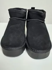 ブラック ファー 裏地 ショート ブーツ