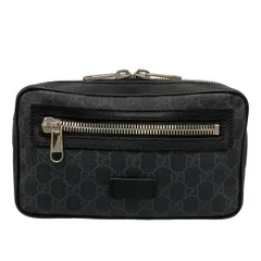 GUCCI(グッチ) ウエストポーチ ソフトGGスプリームベルトバッグ 474293 ダークグレー×黒×ライトグレー レザー
