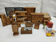 木製の和風ミニチュア家具セット