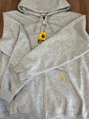 ★新品未使用★【Carhartt】K122 Loose Fit Midweight Full-Zip Sweatshirt Heather Grey ジップ パーカー グレー Lサイズ