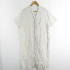 レプシィム ローリーズファーム LEPSIM LOWRYS FARM シャツ ワンピース 半袖 ロング丈 綿 F ライトベージュ kz10520