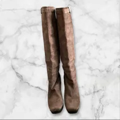 PRADA スエード ロングブーツ 35.5㎝ ウェッジソール ブラウン