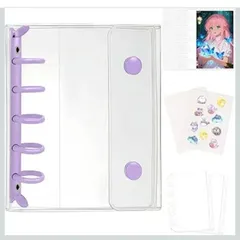 シール帳 透明 M5 ミニバインダー 【リフィル×10枚＋透明剥離紙 シール×10枚＋チャック付きポケット×2枚】 PETシート はがせる 軽量 クリアバインダー シール手帳 推し活 コレクション プレゼント用