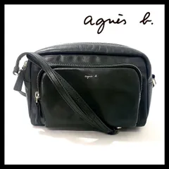 Y【agnes b.】アンジェル ショルダーバッグ レザー 牛革 ブラック/黒 アニエスベー VOYAGE/ボヤージュ (61626MK18a)