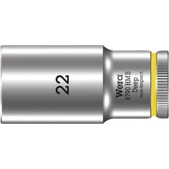 WERA ヴェラ 差込角3/8DR 六角ねじ ボルト用 ディープソケット 六角サイズ22mm 全長64mm 004544 工具 ツール DIY 作業工具 道具