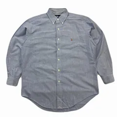 ラルフローレン 長袖シャツメンズ 39-82 Mサイズ相当 グレー コットン シンプル 着回し